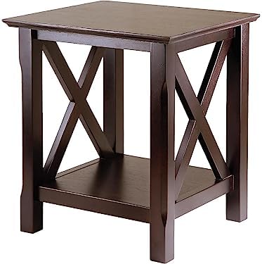Winsome Xola 20W x 19.13-Inch D End Table, Cappuccino (40420) | Classic Bedside Nightstand with Open Shelf