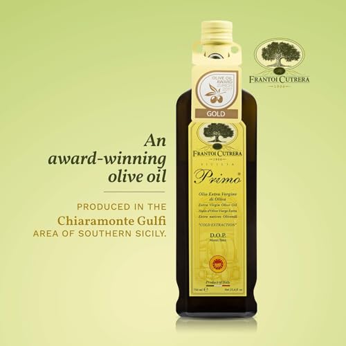 Frantoi Cutrera Primo Cold Extracted Italian Extra Virgin Olive Oil Cold Pressed, Polyphenol Rich Olive Oil