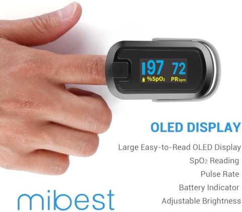 OLED Finger Pulse Oximeter, O2 Meter, Dual Color White/Black