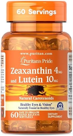 Puritan's Pride Zeaxanthin 4mg with Lutigold™ Lutein 10mg Carotenoids