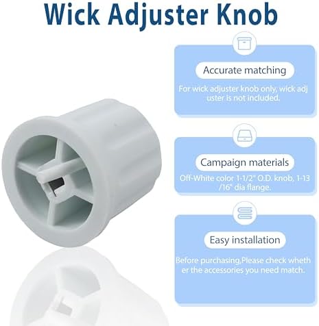 Replacement Kerosene Heater Wick Adjuster Knob WS-CV14 08-1724 fits DuraHeat Dyna-Glo RMC-95C Kero-World KW-24 08-1724
