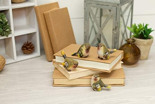 RAZ Imports Striped Wing Bird 2.5 x 2.25 inch Resin Decorative Tabletop Figurine Set of 4