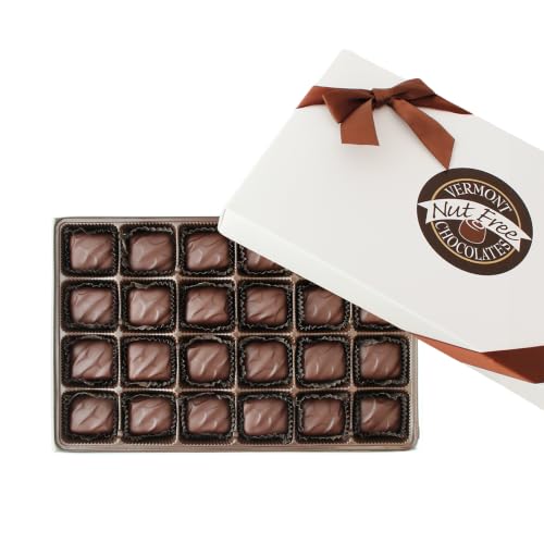 Vermont Nut Free Chocolates Boxed Chocolate Caramels (Assorted Chocolate) 12-Piece, Nut-Free, Egg-Free, Kosher