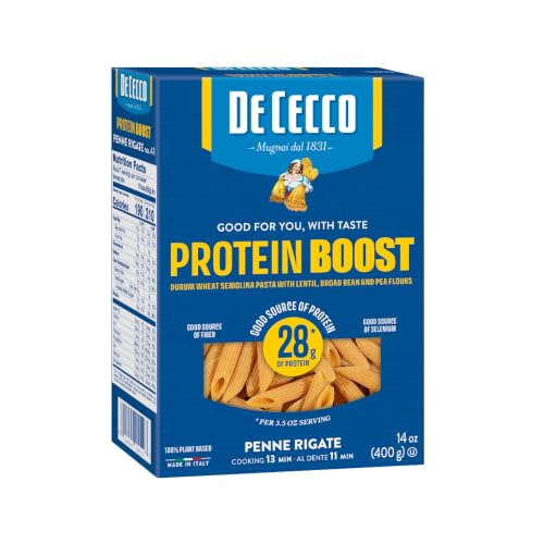 De Cecco Penne Protein Pasta | High Protein Noodles, 28g Protein, Made with Durum Wheat, Lentils & Beans, Vegan, Versatile Pasta, Made in Italy