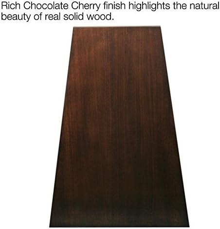 BOWERY HILL Transitional Wood Wedge End Table, 24 x 10 x 24 in, Hardwood, Chocolate Cherry Finish, Compact Design with High Display Shelf