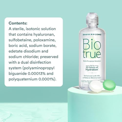 Biotrue Contact Solution, Multi-Purpose Solution with Lens Case, Cleans, Conditions, Hydrates, Disinfects, Removes Protein, Dirt & Debris