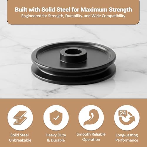 Garage Door Openers 144C56 Chain Cable Idler Solid Steel Pulley Black 2.5 inch | Compatible with Chamberlain, LiftMaster