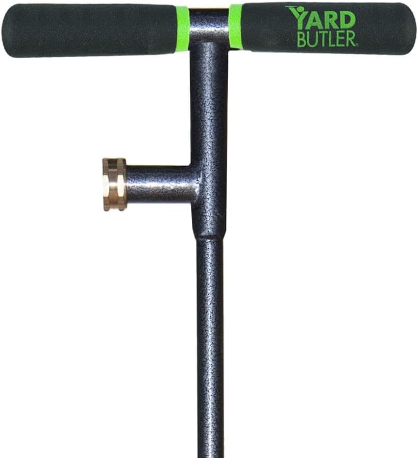 Yard Butler Manual Lawn Coring Aerator, ID-6C - Lawn Care Tool for Aerating - Long-Handled - Power-Coated Steel Construction - Comfortable Cushioned Handles Garden Tool - Easy to Use | Long-Handled Aerator, Powder-Coated Steel Construction, Cushioned Han…