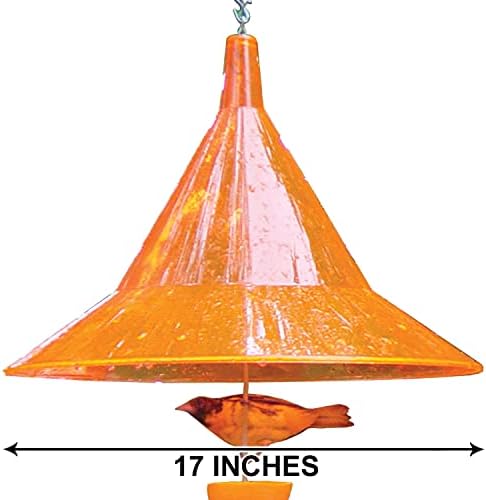 Squirrel Baffle - for Outside Bird House and Feeder Pole - Premium Large 17” Dome - by Arundale Made in USA (Crystal Clear)