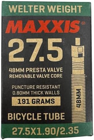 Maxxis 27.5" x 1.90-2.35" Welter Weight Bicycle Inner Tube | 48mm Presta Valve | Removable Valve Core | Puncture Resistant | MTB Bike Tube