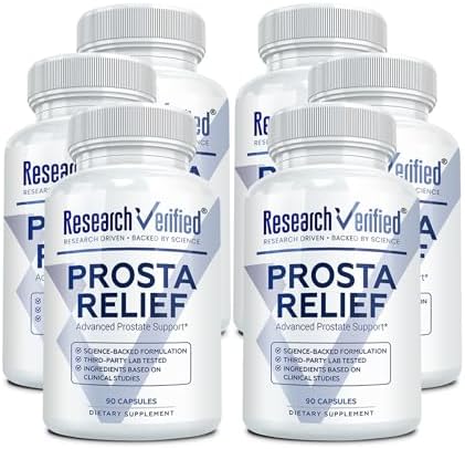 Research Verified Prosta Relief - Saw Palmetto and Bioperine - Prostate Health, Bladder & Urinary Health, Drive and Performance - Pure Natural, 90 Capsules (Pack of 1)
