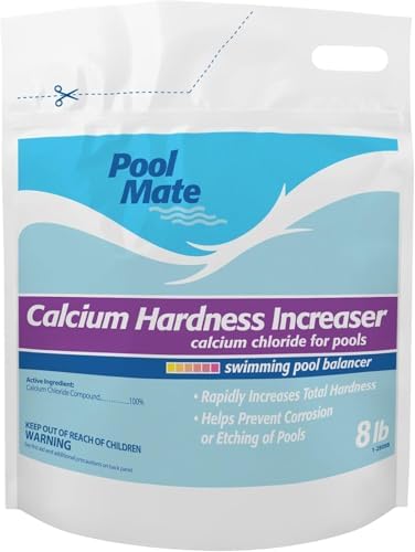 Pool Mate 25-Pounds Premium Calcium Hardness Increaser for Pools | Calcium Up, 100% Calcium Chloride, 8 ounces raises calcium hardness level 10 ppm per 5,000 gallons of water, Made in USA