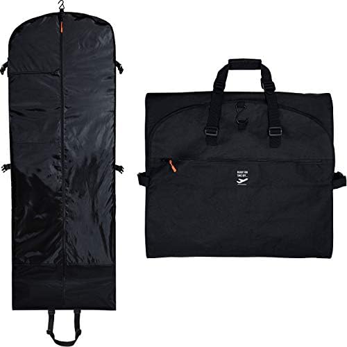 Trifold 66 Inch Women Travel Garment Bag With 7 pockets | Extra Long Wedding Dress, Formal, Evening, Ball Gown | Hanging, Breathable