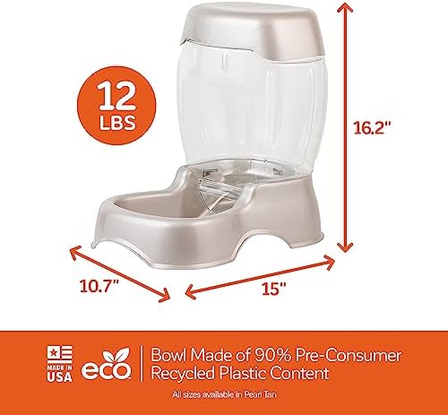 Petmate Pet Cafe Feeder Dog and Cat Feeder Pearl Tan, 12 lb, Made in USA