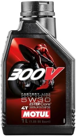 Motul 300V Factory Line Road Racing 10W40 4T Synthetic Racing Motor Oil with ESTER Core® Technology for Maximum Power and Protection 4L (10W40, 4L)