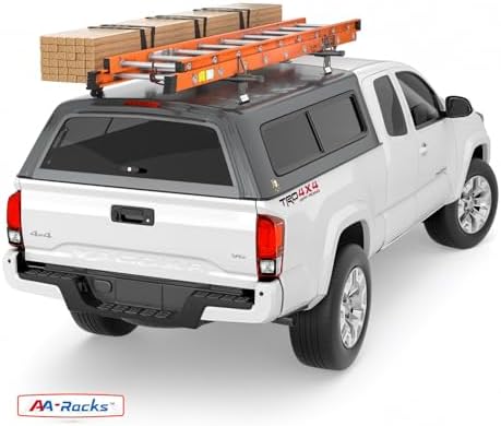 Model ADX32-C Aluminum 2 Bar (60") Universal Drilling Truck Camper Roof Rack with Ladder Stopper Sandy Black