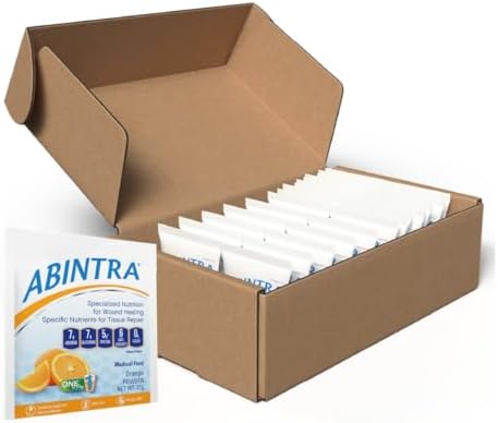 ABINTRA Specialized Nutrition for Wound Healing Includes L-Arginine, Orange Flavor, 6 Packets, 27g Each