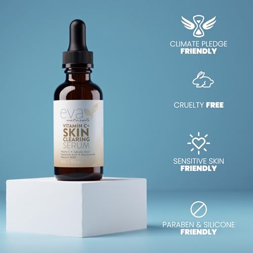 Eva Naturals Vitamin C Serum, Retinol, Niacinamide & Salicylic Acid, 1 oz | Hyaluronic acid, dark spots, brightening, dark spot remover & corrector, anti-aging
