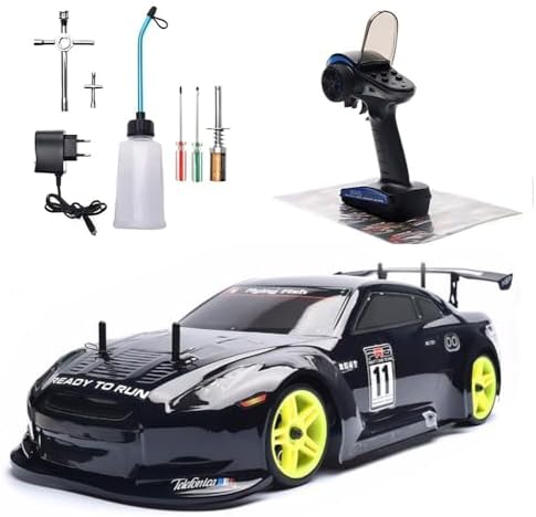 Nitro RC Cars for Adult 1/10 2.4G Professional Fast Drift Remote Control Car Two Speed Nitrogen Drive Truck 4WD 80KM/H Metal Chassis Gas Methanol