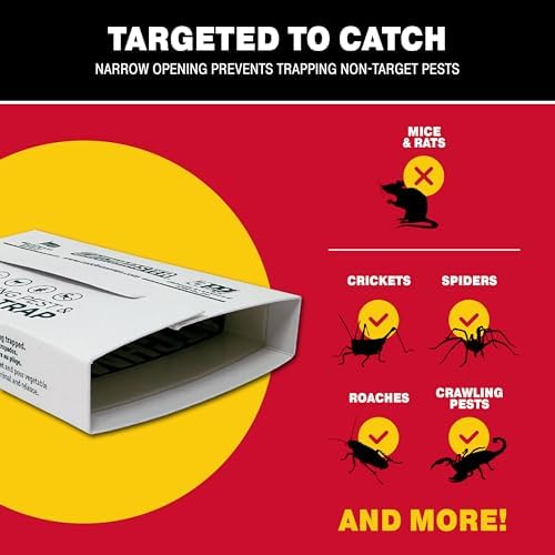 Catchmaster Crawling Pest & Insect Glue Traps 12-Count (3 Packs of 4), Insect Traps Indoor for Home, Pest Control Glue Boards, Adhesive Tray for Bugs