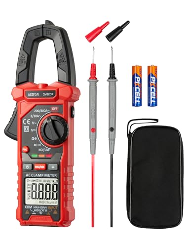 AstroAI Digital Clamp Meter Multimeter 2000 Counts Amp Voltage Tester Auto-ranging with AC/DC Voltage, AC Current, Resistance, Capacitance, Continuity
