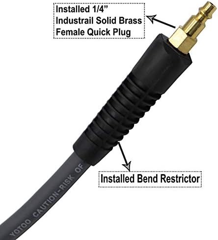 YOTOO Hybrid Air Hose 3/8-Inch by 50-Feet 300 PSI Heavy Duty, Lightweight, Kink Resistant