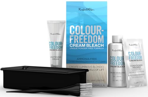 Knight & Wilson Color-Freedom Cream Hair Bleach Kit. Ammonia-Free Formula Lifts up to 8 Shades. Protects & Repairs While Lightening. Complete Hair