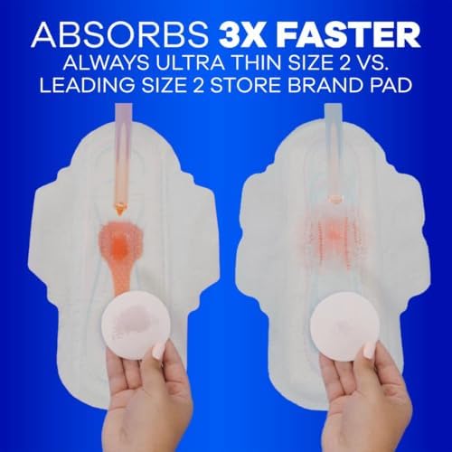 ALWAYS Ultra Thin Size 2 Super Pads Without Wings Unscented, 40 Count