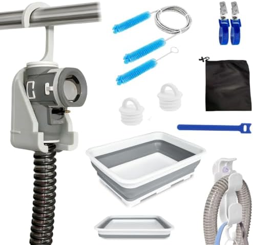 11 Pack CPAP Tube Cleaning Kit, Collapsible Wash Basin, CPAP Hose Hanger, CPAP Hose Holder for Bed, CPAP Hose Plugs, CPAP Tube Clips