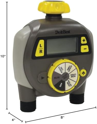 Nelson Dual Outlet Electric Water Timer with Large LCD Display, Multicolor