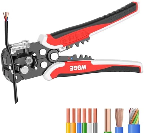 WGGE WG-014 Self-Adjusting Insulation Wire Stripper. For stripping wire from AWG 10-24, 3 in 1 Automatic Wire Stripping Tool/Cutting Pliers Tool