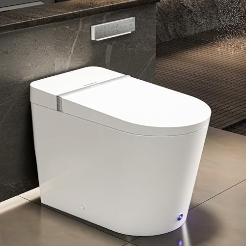 ADA Smart Toilet Bidet with Auto Open Close Heated Seat(K050Pro) | Bidet Toilet with Tank, 1000g MaP Quiet Flush, Comfort ADA Seat, Foam Shield, Dryer, Foot Sensor, Auto & Blackout Flush