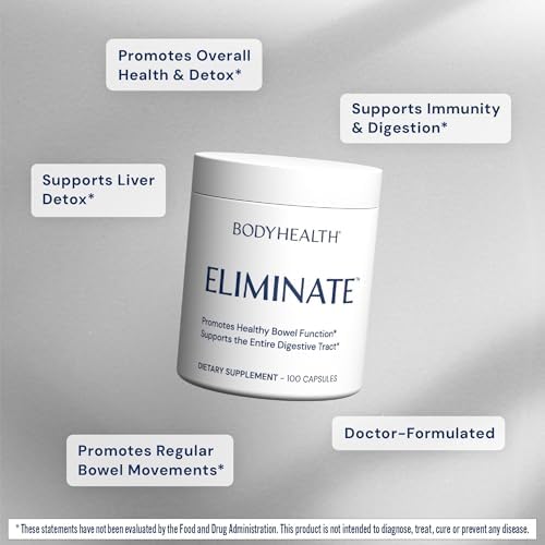 BodyHealth Intestinal Cleanse - Eliminate, Colon Cleanser Detox, Gentle Laxative Pills and Bowel Flush Constipation Relief for Adults