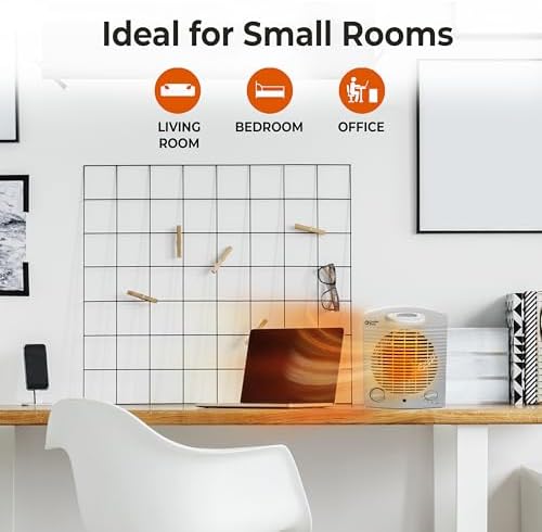 Comfort Zone Indoor Space Heater, Portable, Fan Forced, Electric, Adjustable Thermostat, Overheat Sensor, Safety Tip-Over Switch, & Stay Cool Housing