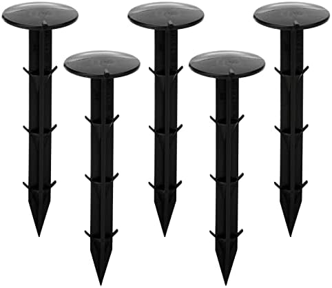 KINGLAKE 30 Pcs 4.3 inch Sturdy Plastic Stakes Anchors Rustproof for Holding Down Landscape Fabric Lawn Edging,Tents,Game Nets and Rain Tarps Black