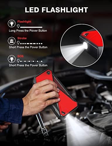 DBPOWER Car Jump Starter, 1600A Peak 17200mAh Portable Power Pack for Up to 7.2L Gas and 5.5L Diesel Engines