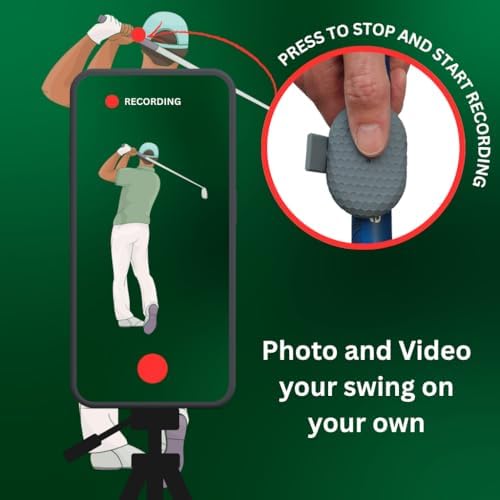 SnapSwing Hands-Free Golf Swing Recorder – Instantly Film Every Swing from Your Club Grip – Fix Your Swing Faster Without a Coach – Bluetooth