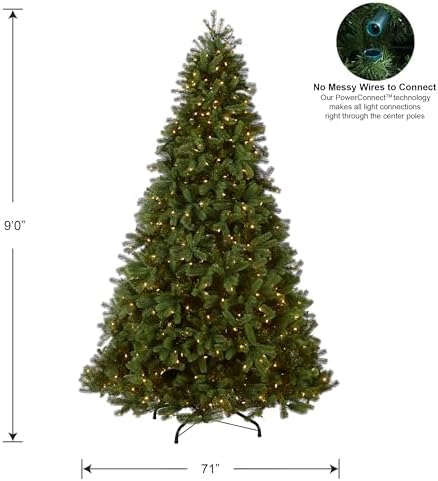 National Tree Company 7.5ft Pre-Lit Downswept Douglas Fir Christmas Tree | 750 LED Lights, 1,867 Tips, 10 Light Functions, PowerConnect, Foot Pedal, Includes Stand, Artificial, Green