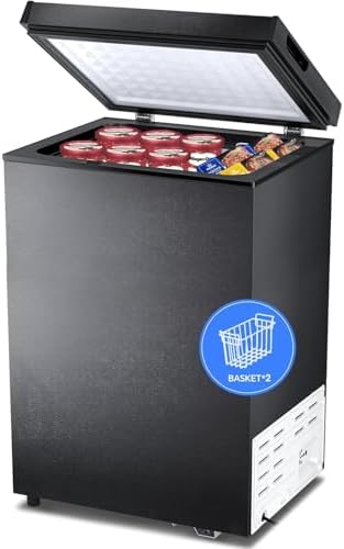 Kismile 7.0 Cubic Feet Chest Freezer, Deep Freezer for Home, Black