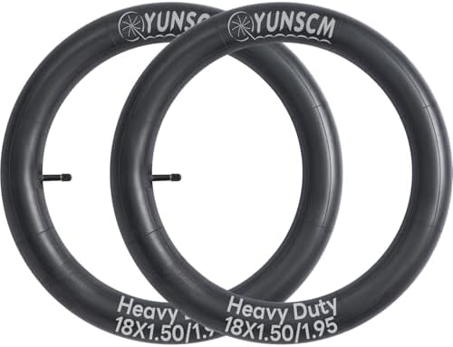 YUNSCM 2-PCS 18'' Bike Tubes 18x1.50/1.95-1.75/2.25 Heavy Duty 18" Bicyle Tubes Schrader Valve for 18x1.50/1.75/1.95/2.125/2.20/2.25 Bike Bicycle