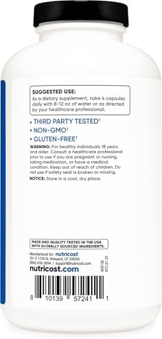 Nutricost Micronized Creatine Monohydrate (3,000mg) 500 Capsules | 125 Servings, 750mg Creatine Per Capsule