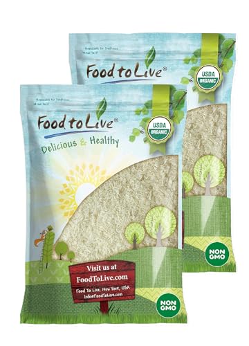 Food to Live Organic White Basmati Rice, 25 Pounds – Non-GMO, Long-Grain Rice Variety, Fragrant, Kosher, Vegan, Bulk. Non-Irradiated. Less Starch.Great for Indian Dishes.