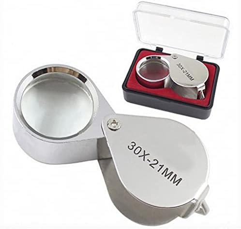Mini 20X Folding Pocket Magnifier with Metal Case - Portable Reading Magnifying Glass for Inspection, Jewelry, Coins, Hobby, Travel