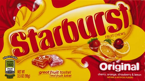 STARBURST Original Full Size Fruit Chews Chewy Candy Bulk 36 Packs, 2.07 oz | Soft fruit chews in full size packs, great for birthdays, desserts, road trips and pantry snacking, lunch box, bulk candy