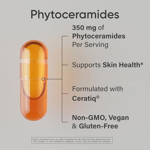 Sports Research® Phytoceramides 350mg w/Ceratiq®, 30 Softgels | Plant-Derived Ceramides for Beauty from Within Skin Hydration | Made with Certiq® | Non-GMO, Soy-Free - 30 Servings