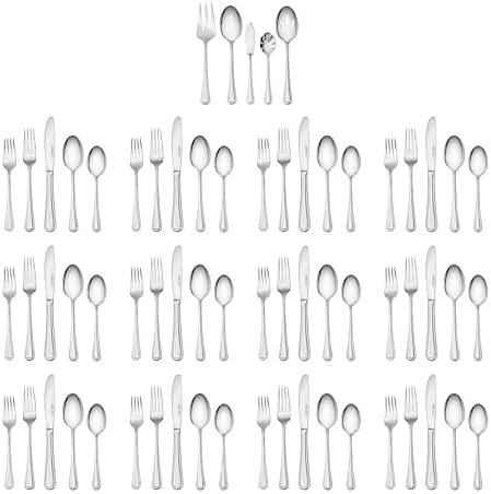 Henckels Alcea 65-Pc Flatware Set, 18/10 Stainless Steel | Durable 18/10 Stainless Steel for Family Meals & Entertaining. Dishwasher Safe, Comfortable Balanced Feel.