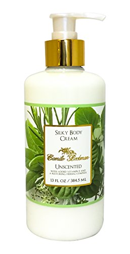 Camille Beckman English Lavender Silky Body Cream, Moisturizer, 13 oz | Sweet almond oil, glycerin, aloe & vitamin E; non-greasy vegan formula; fresh lavender scent; for all skin types; USA made