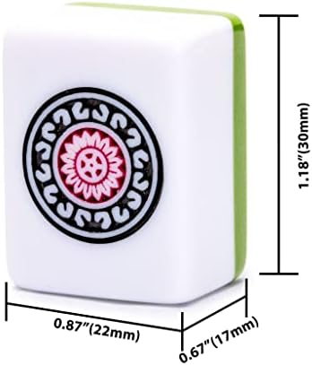 Yellow Mountain Imports Japanese Riichi Mahjong Set - White and Yellow Standard Size Tiles - with East Wind Tile and Black Vinyl Case