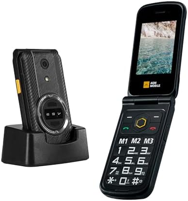 AGM M8 Rugged Basic Flip Phone, 4G Feature Cell Phone, Simple Mobile Phones, Waterproof | Drop-Proof, SOS Side Key, Speed Dial, 104dB Powerful Speaker