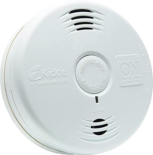 Kidde Smoke Detector, 10-Year Battery, Photoelectric Sensor Smoke Alarm, White